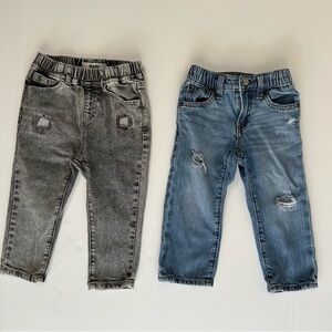 GAP / Cotton On Baby Clothes / Kids Distressed Denim Jeans Pants Black and Blue